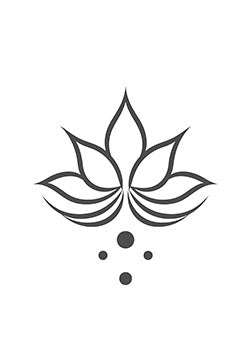 Tattoo template of a minimalist lotus flower with delicate dots