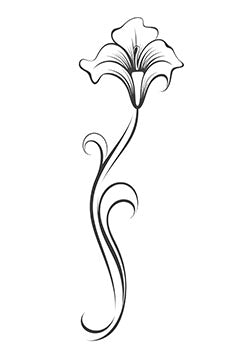 Tattoo template of a minimalist lily flower design capturing elegance and beauty