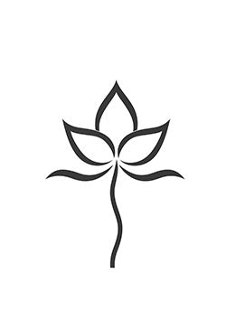 Tattoo template of a minimalist lotus flower with flowing lines for tranquility and beauty