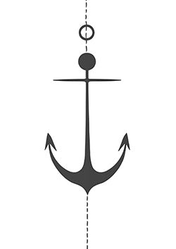 Tattoo template of a classic nautical anchor symbolizing stability and hope