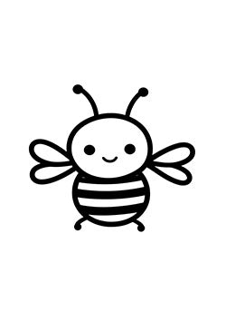 Tattoo template of a cartoon bee with a friendly smile