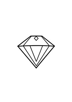 Tattoo template of a minimalist geometric diamond symbol reflecting clarity and strength