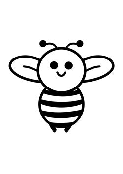 Tattoo template of a cartoon bumblebee with a smile