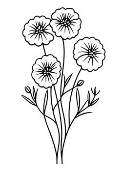 Tattoo template of a delicate flower bouquet showing nature's elegance and tranquility