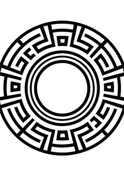 Tattoo template of a circular maze design