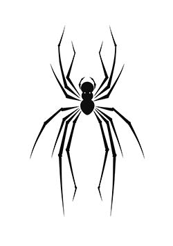 Tattoo template of a minimalist spider.