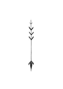 Tattoo template of a stylized arrow with detailed feathers