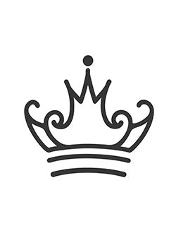 Tattoo template of a minimalist crown symbolizing nobility