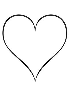 Tattoo template of a heart outline symbolizing love