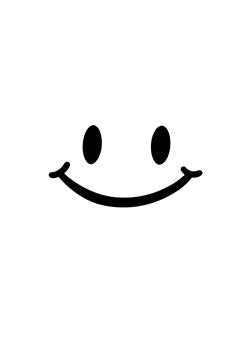 Tattoo template of a minimalist joyful smiling face