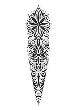 Tattoo template of a tribal floral design