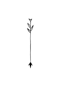 Tattoo template of a simplistic arrow pointing upwards