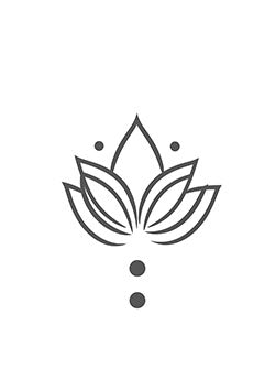 Tattoo template of a minimalist lotus flower symbolizing purity and inner peace