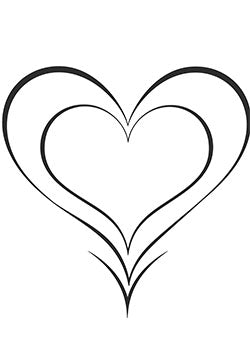 Tattoo template of a stylized heart design