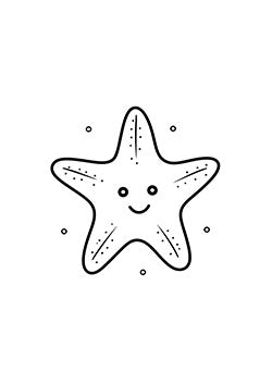 Tattoo template of a happy starfish with a smiling face