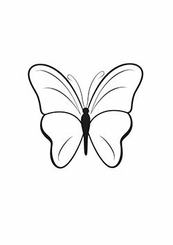 Tattoo template of a delicate butterfly with minimalist design and elegant lines