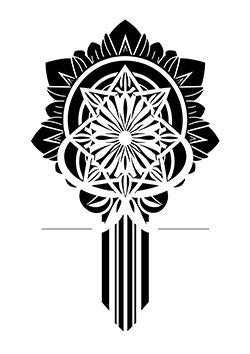 Tattoo template of a detailed mandala design